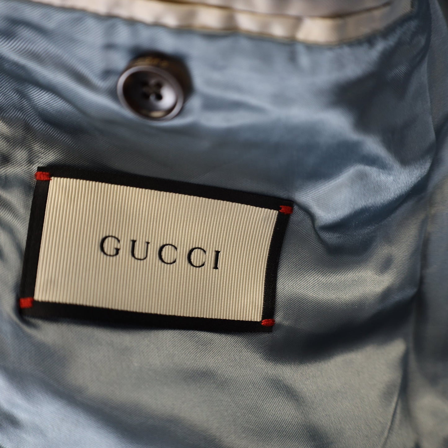 Luxury Gucci Trending 2025 Cambridge Blind for Love Appliqué Blazer with Grosgrain Trim in Navy Blue Cotton