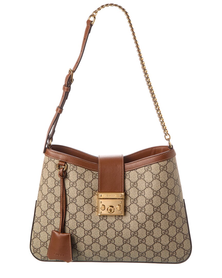 Luxury Gucci Trending 2025 Padlock Medium GG Supreme Canvas & Leather Shoulder Bag