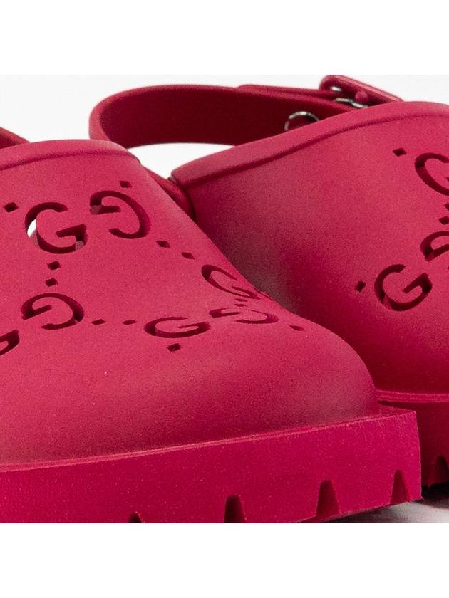 Luxury Gucci Trending 2025 Kids GG Logo Rubber Sandals Pink