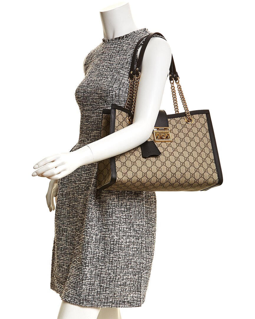 Luxury Gucci Trending 2025 Padlock Medium GG Supreme Canvas & Leather Shoulder Bag