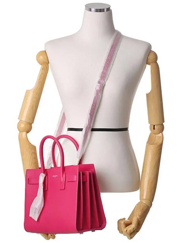 Luxury Saint Laurent Nano Sac De Jour Leather Tote Bag Hot Pink