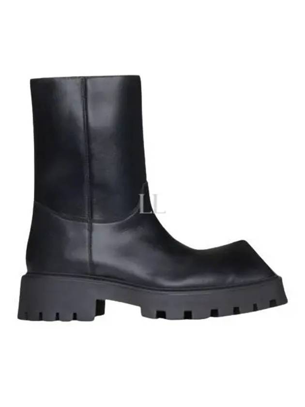 Luxury Balenciaga Rhino Leather Ankle Boots Black