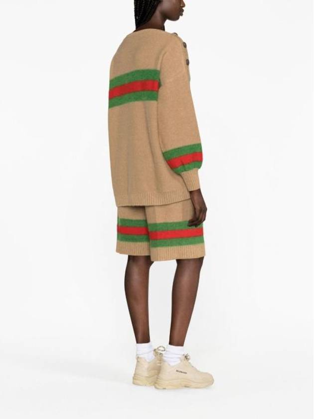 Luxury Gucci Trending 2025 Web Interlocking GG Knit Top Camel