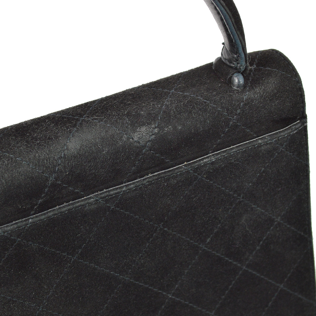 Luxury Chanel 1997-1999 Black Suede Mademoiselle Lock Handbag