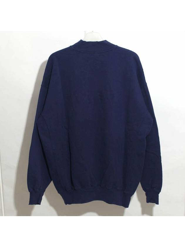 Luxury Balenciaga WoMen's Free Embroidery Distressed Sweatshirt Navy