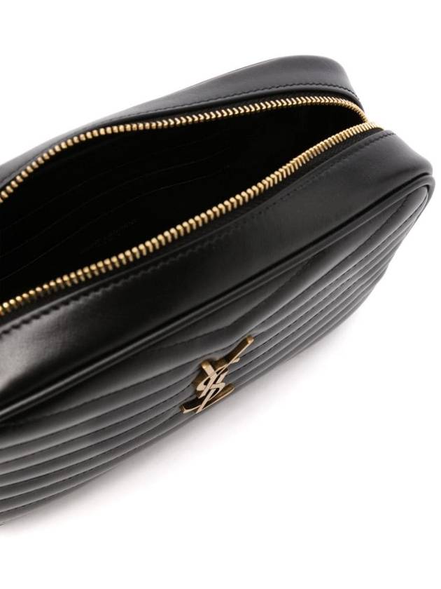 Luxury Saint Laurent Lou Small Leather Cross Bag Black