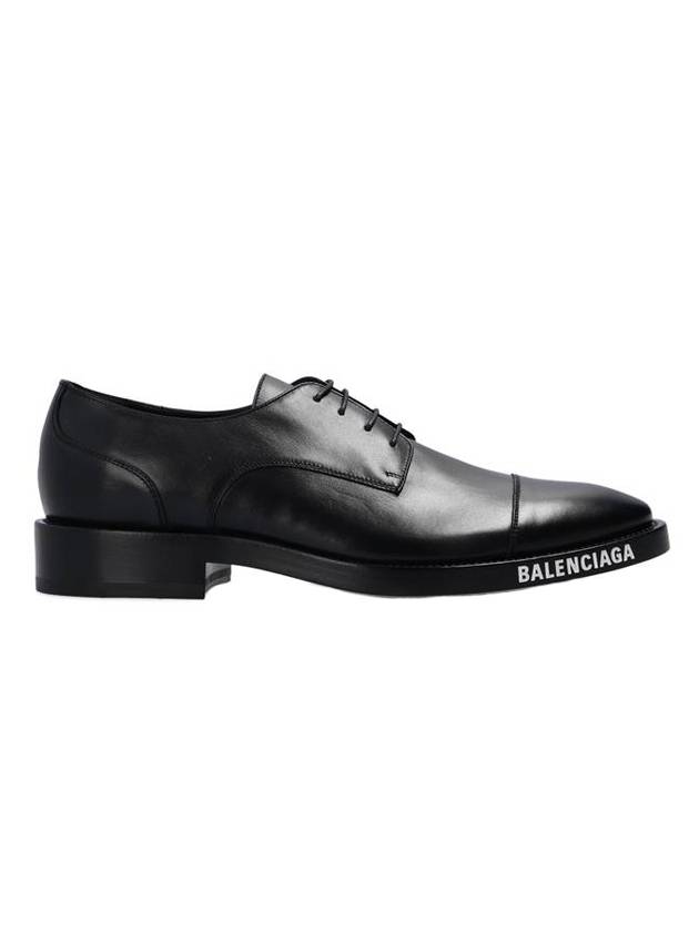 Luxury Balenciaga Logo Lettering Sole Lace Up Derby Black