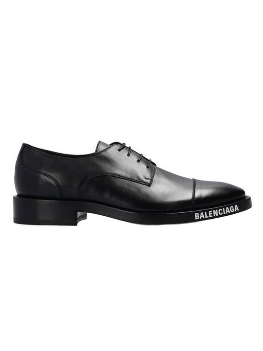 Luxury Balenciaga Logo Lettering Sole Lace Up Derby Black