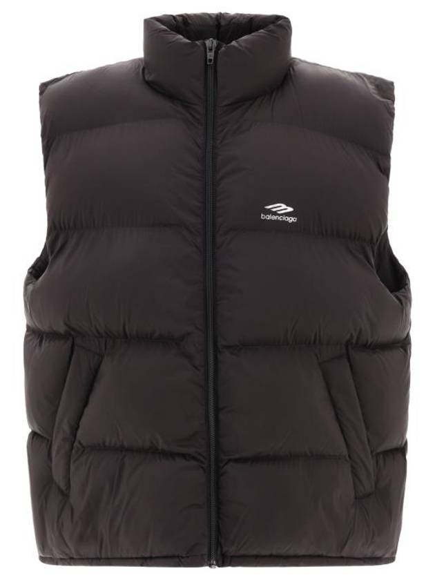 Luxury Balenciaga Quilted Nylon Puffer Vest Black