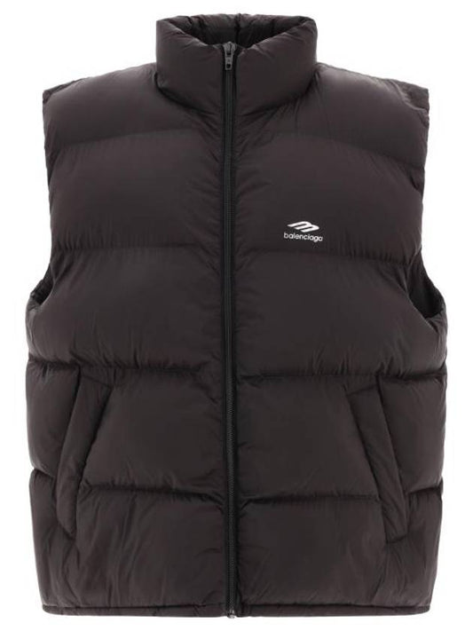 Luxury Balenciaga Quilted Nylon Puffer Vest Black