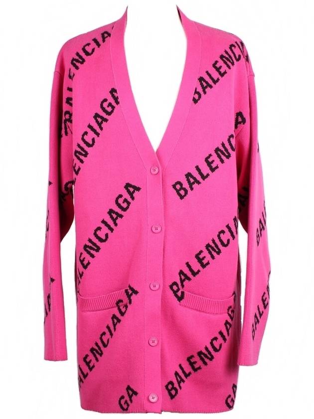 Luxury Balenciaga All over multi logo cardigan M