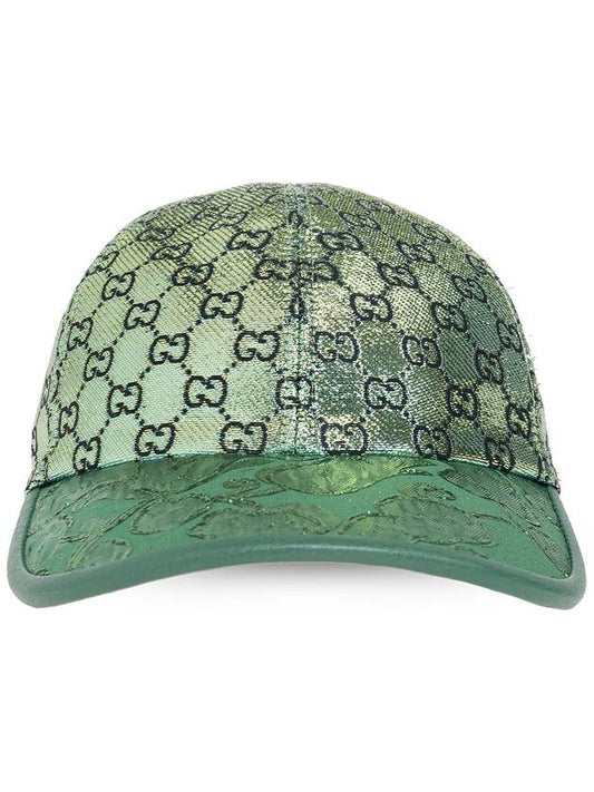Luxury Gucci Trending 2025 Lame Jacquard Ball Cap Green