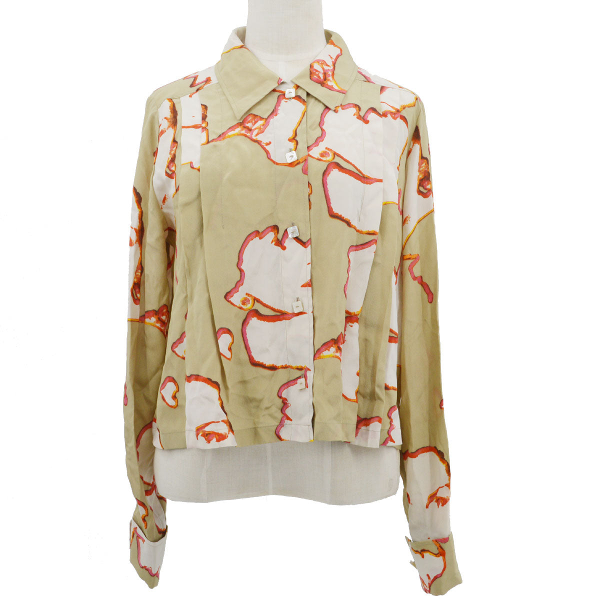Luxury Chanel 2000 spring-summer abstract-print silk shirt #38