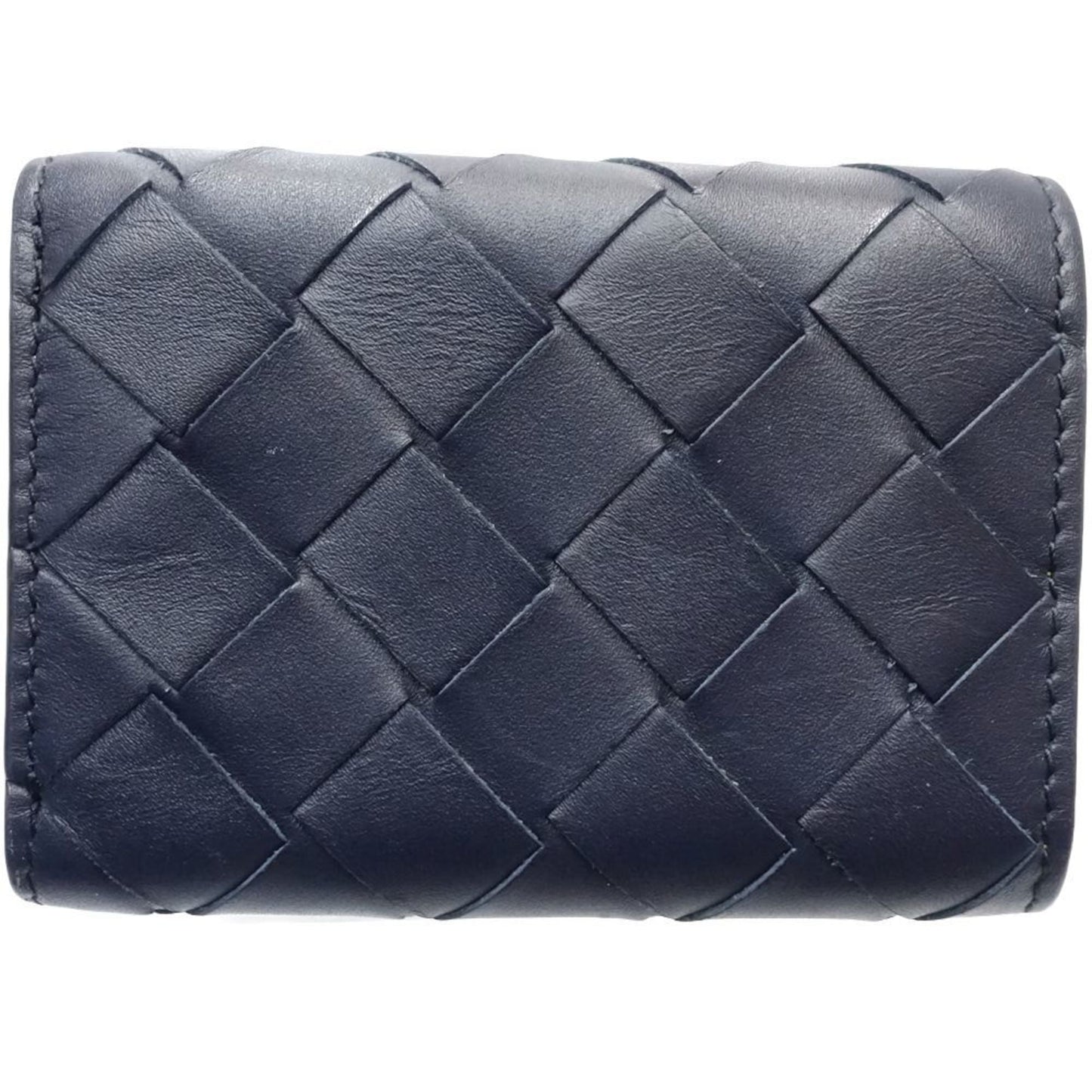 Luxury Bottega Veneta Intrecciato Navy yellow Intrecciato Wallet (Tri-Fold) ()