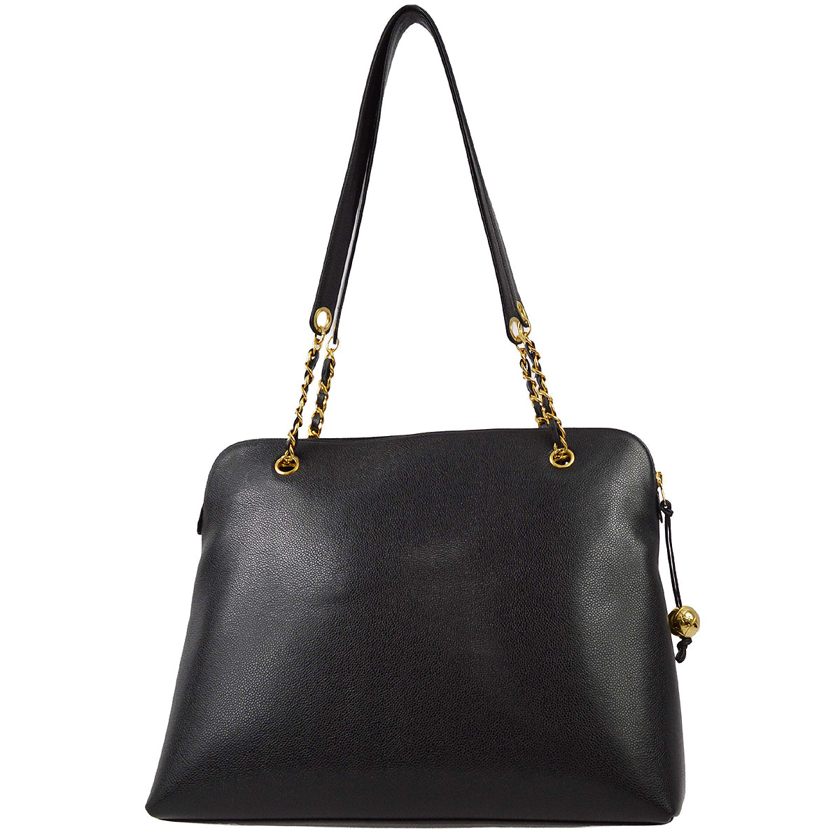 Luxury Chanel 1994-1996 Black Caviar Timeless Zipper Top Tote 41