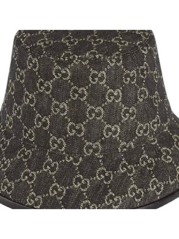 Luxury Gucci GG Denim Bucket Hat Black