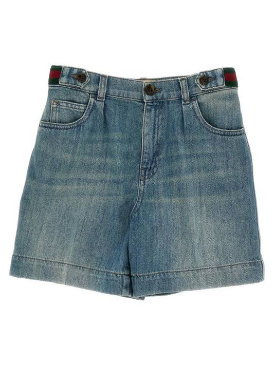 Luxury Gucci Trending 2025 Kids Bermuda Denim Shorts Blue