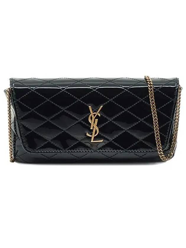Luxury Saint Laurent Gaby Chain Phone Shoulder Bag Black