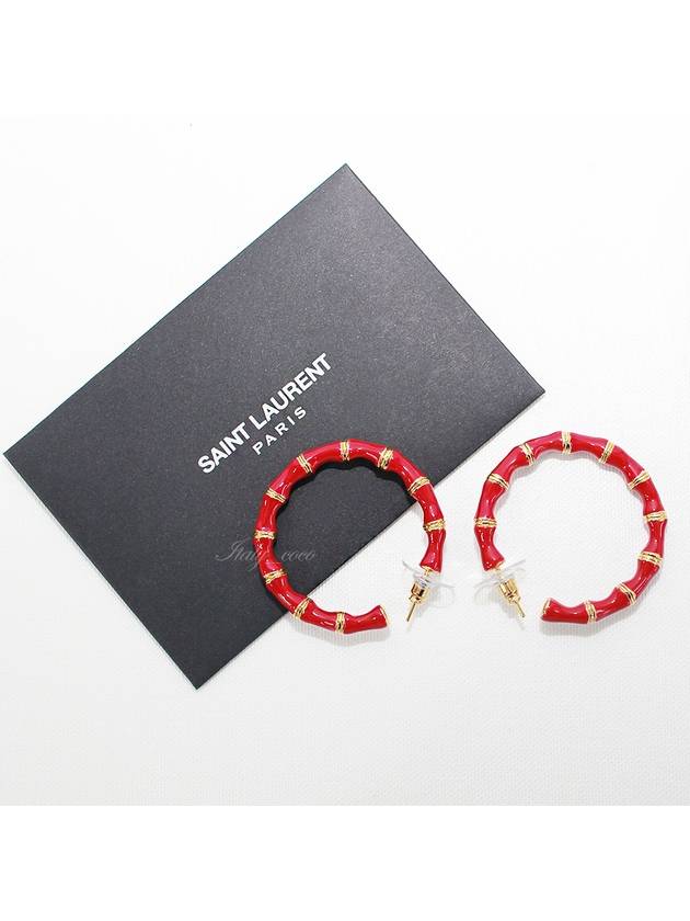 Luxury Saint Laurent Round Earrings Red