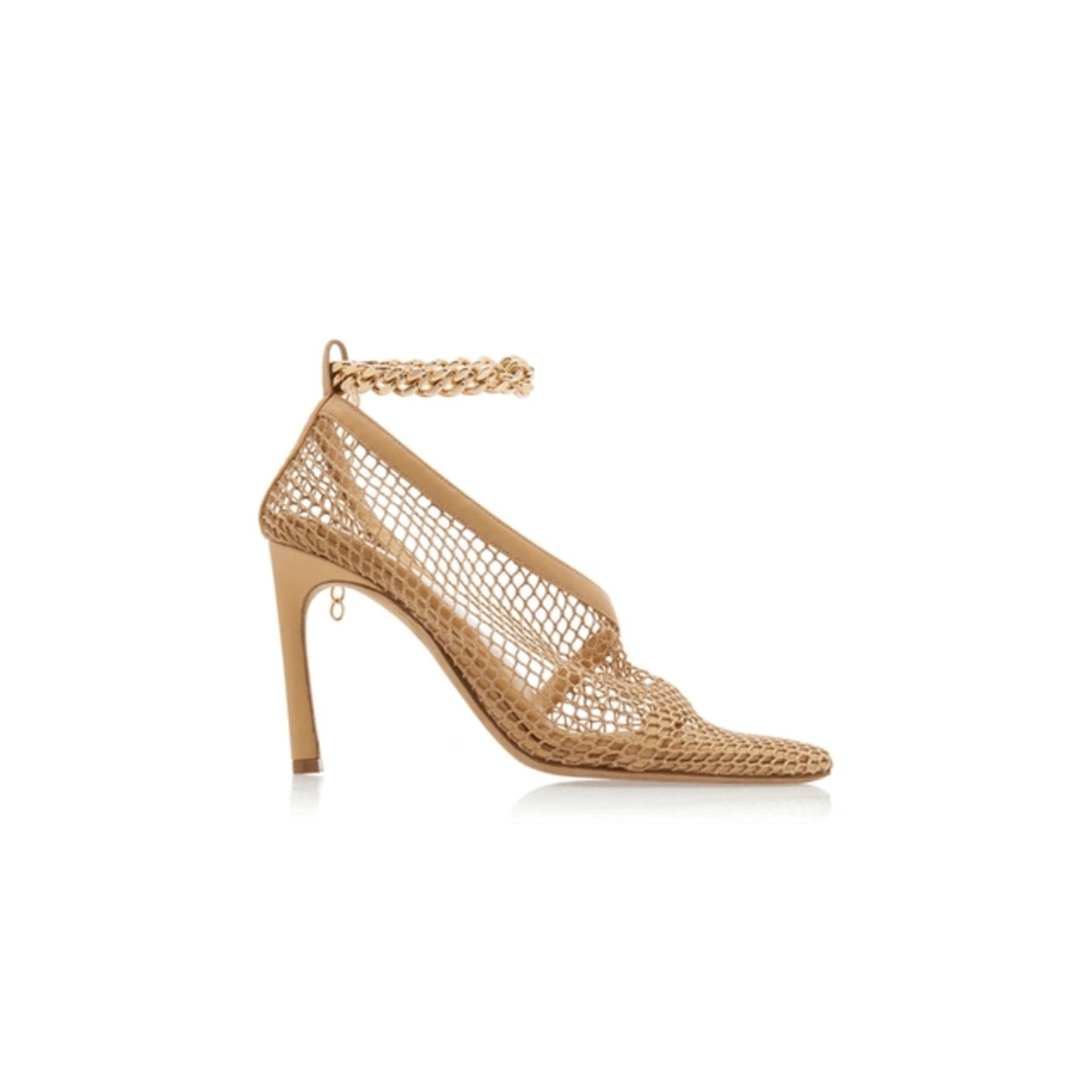 Luxury Bottega Veneta Chain-Trimmed Mesh Sandals