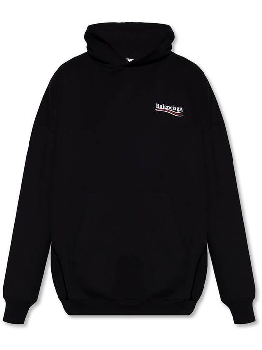 Luxury Balenciaga Political Campaign Oversized Fit Hoodie Black