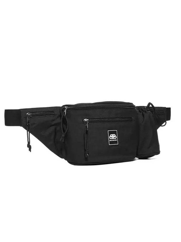 Luxury Balenciaga Logo Patch Bottle Holder Belt Bag Black