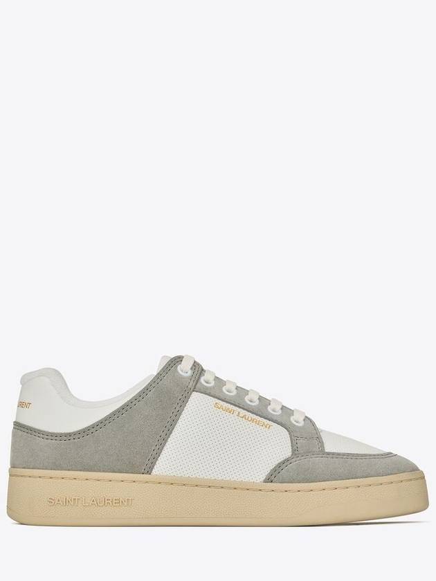 Luxury Saint Laurent SL 61 Suede Low Top Sneakers White