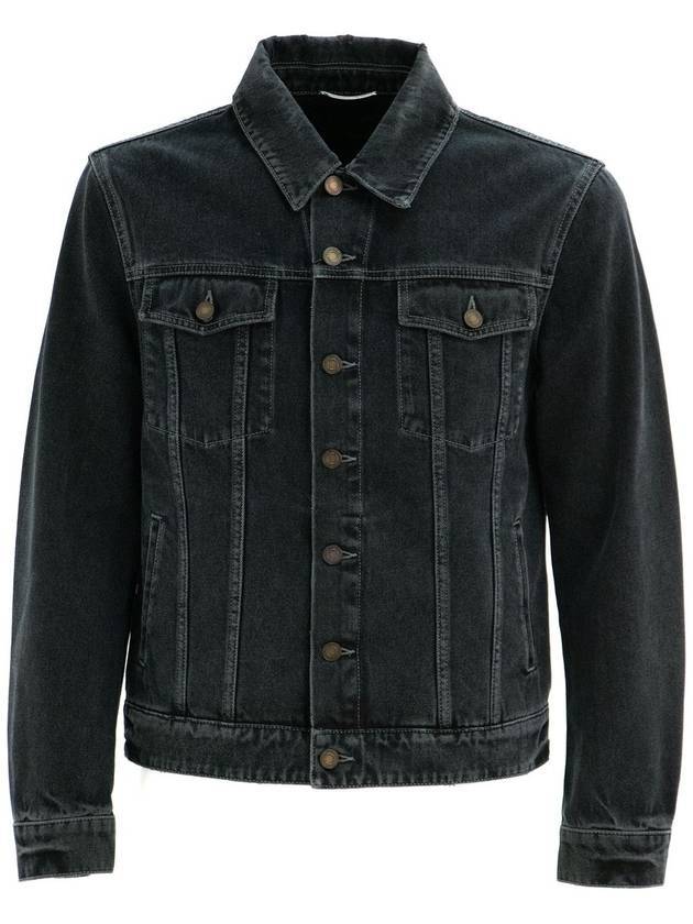 Luxury Saint Laurent Pocket Denim Jacket Black