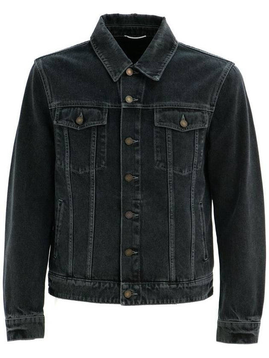 Luxury Saint Laurent Pocket Denim Jacket Black