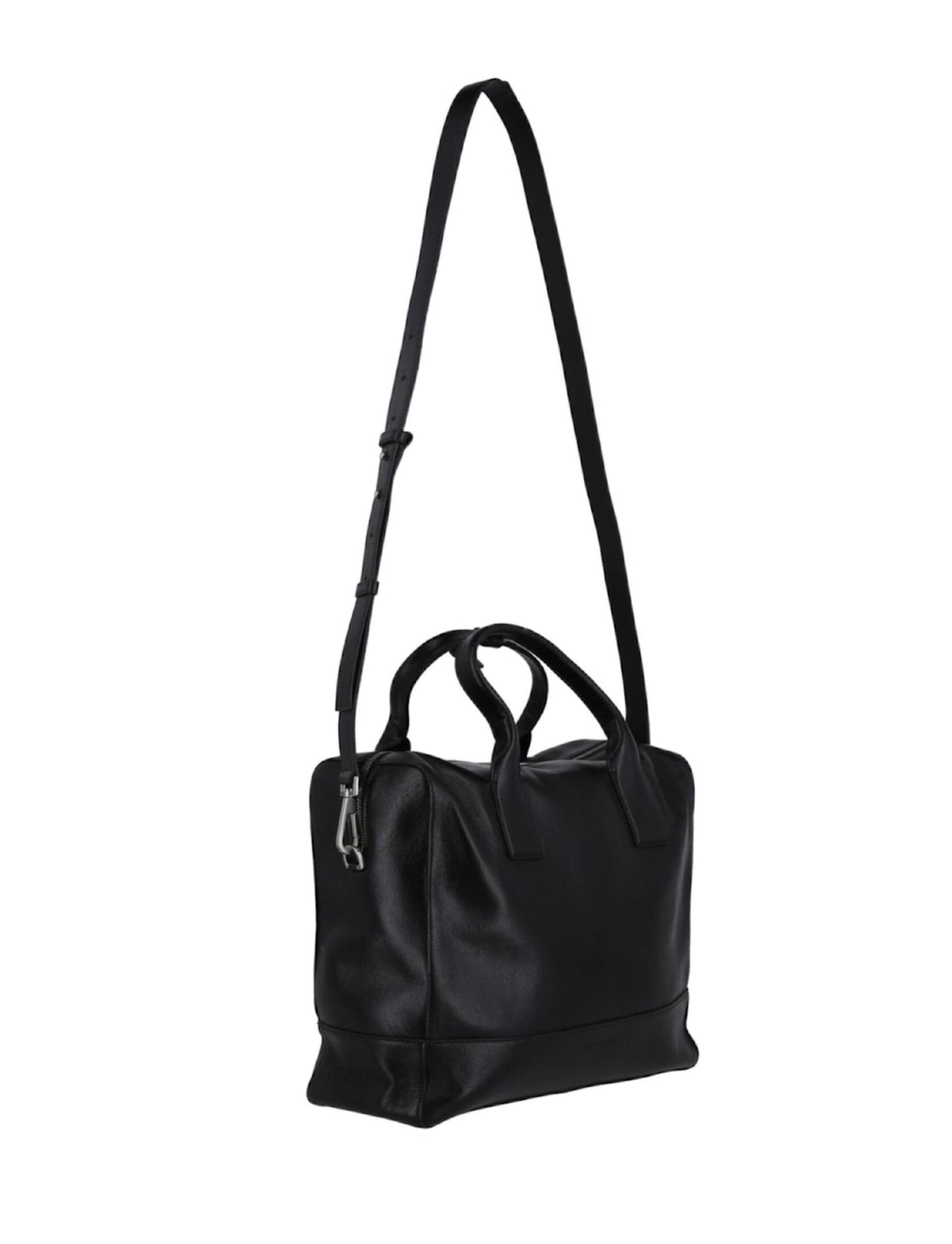 Luxury Bottega Veneta Top Handle Leather Briefcase Black