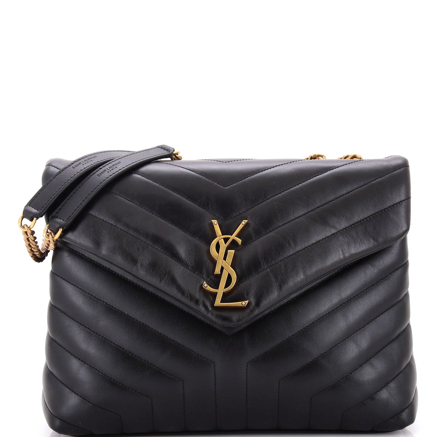 Luxury Saint Laurent Loulou Shoulder Bag Matelasse Chevron Leather Medium