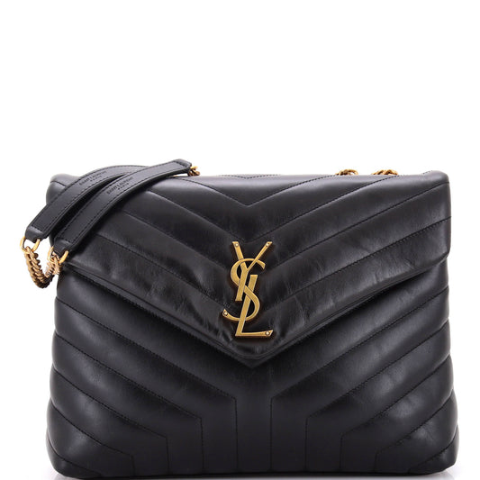 Luxury Saint Laurent Loulou Shoulder Bag Matelasse Chevron Leather Medium