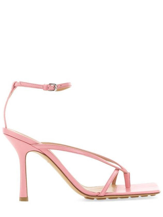 Luxury Bottega Veneta Stretch Leather Sandal Heels Pink