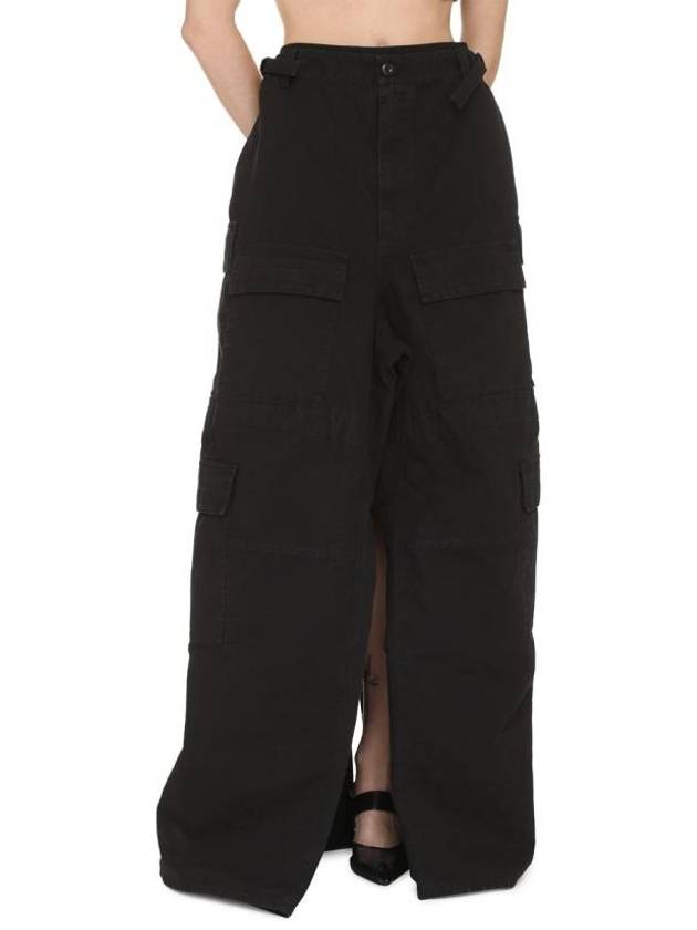 Luxury Balenciaga Apron Cargo Pants A Line Skirt Black Black