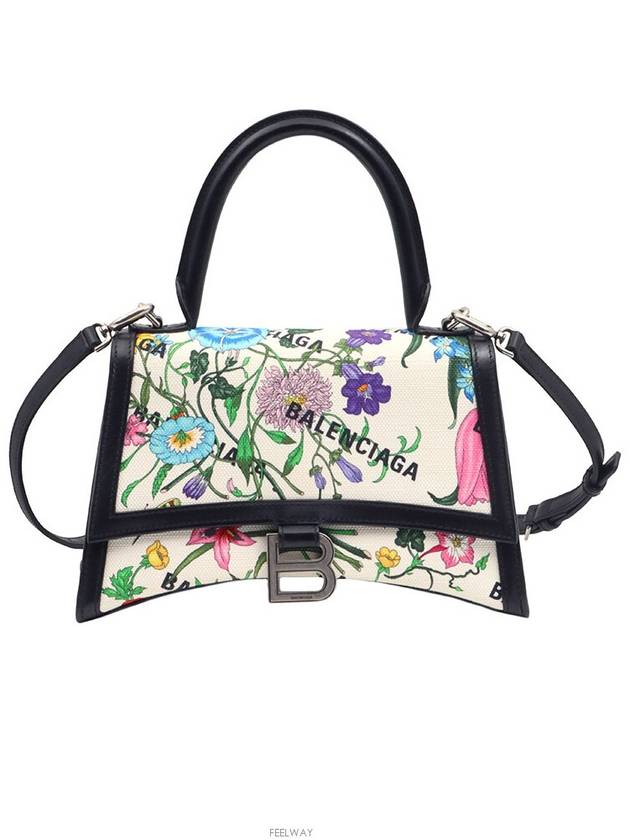 Luxury Gucci Trending 2025 Balenciaga Cotton Canvas Black Leather Hacker Project Flora Small Hour Glass 2WAY