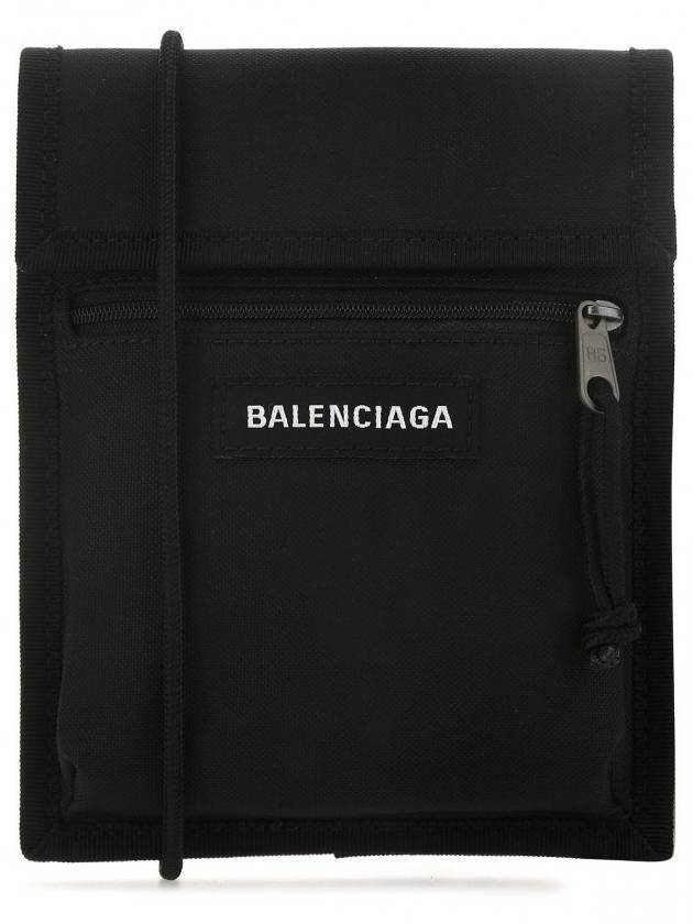 Luxury Balenciaga Explorer Logo Patch Cross Bag Black