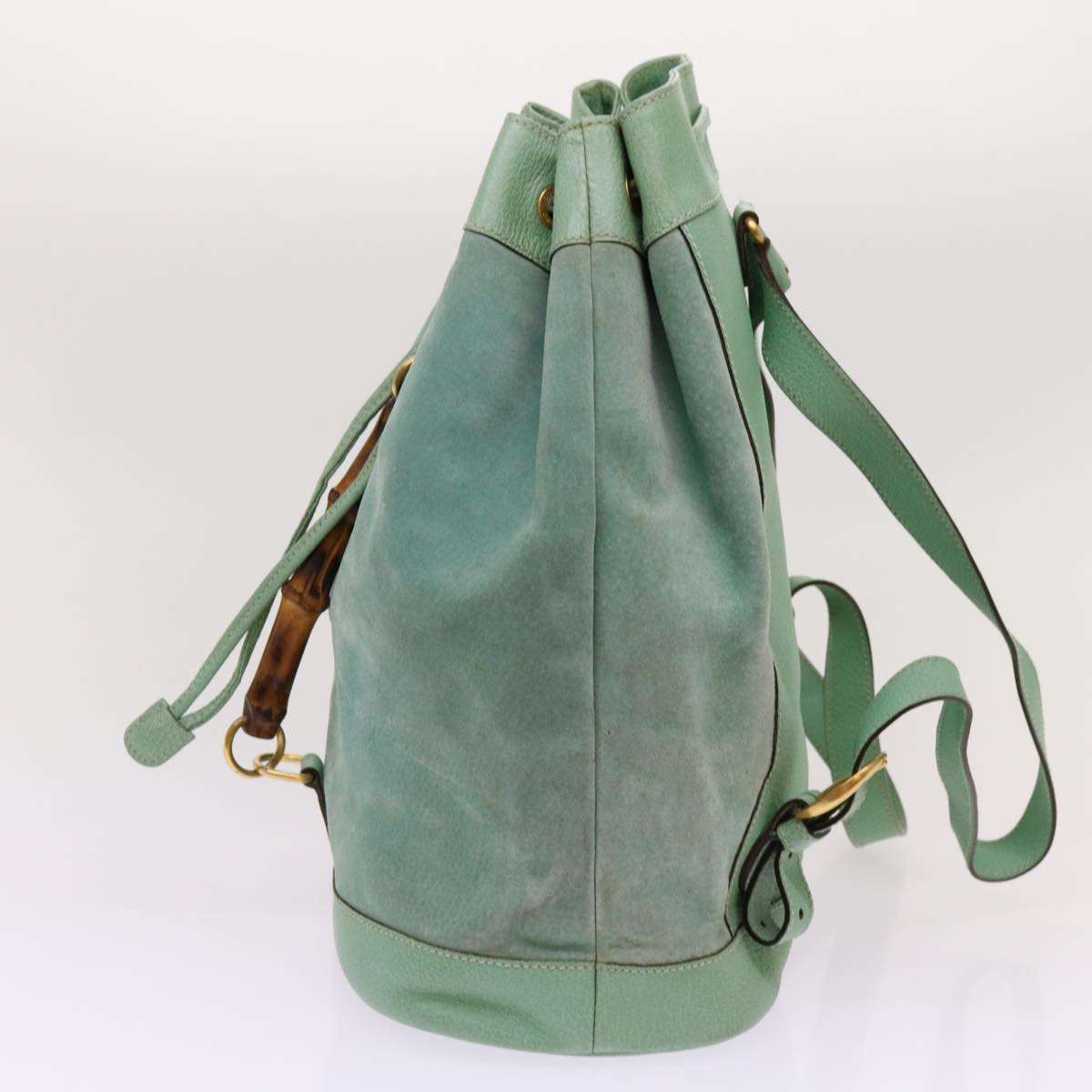 Luxury Gucci Trending 2025 Bamboo Backpack Suede Leather Light Blue