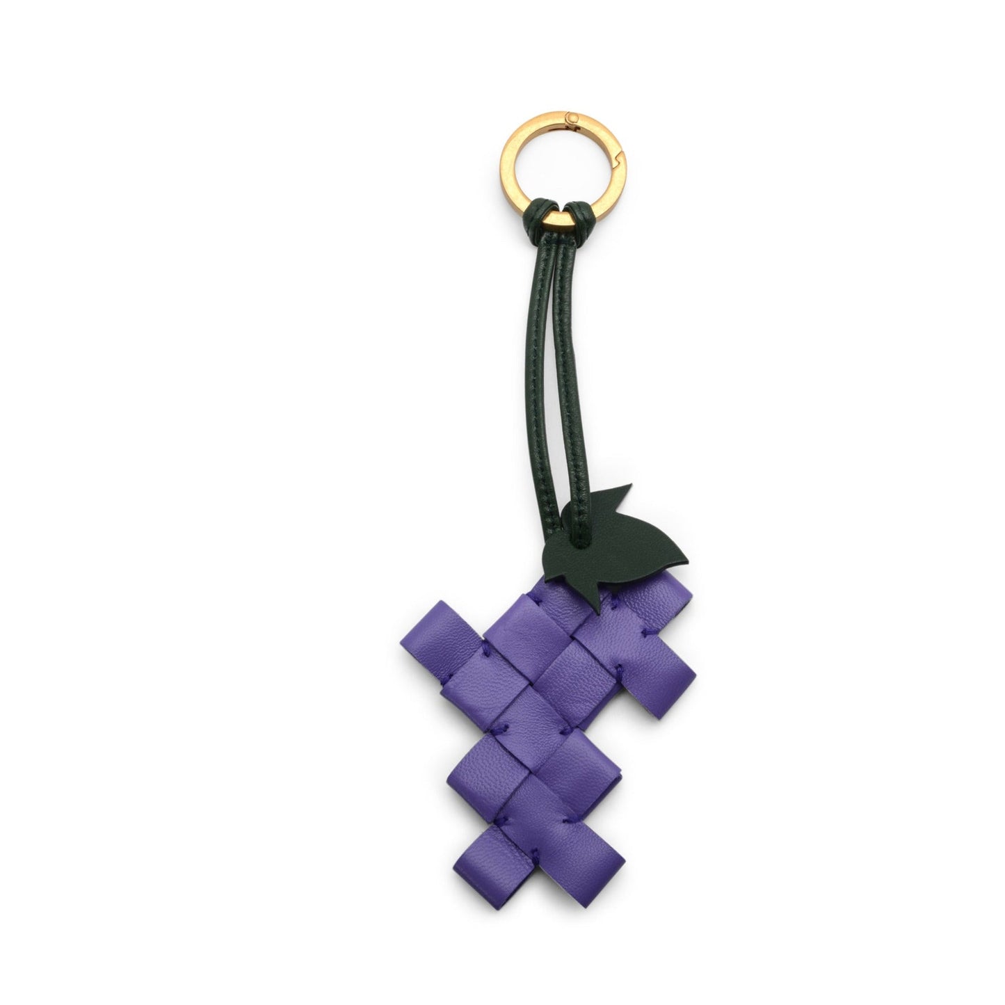 Luxury Bottega Veneta Purple Leather Key Chain