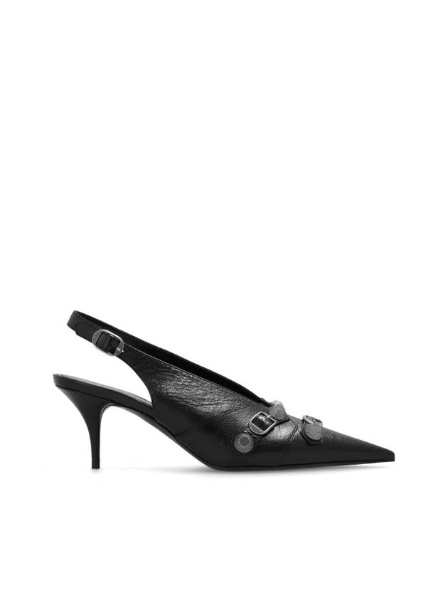 Luxury Balenciaga Cagole Slingback Heels Black