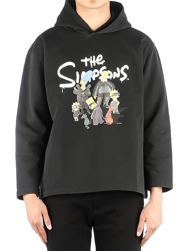 Luxury Balenciaga Simpsons Print Hoodie Black