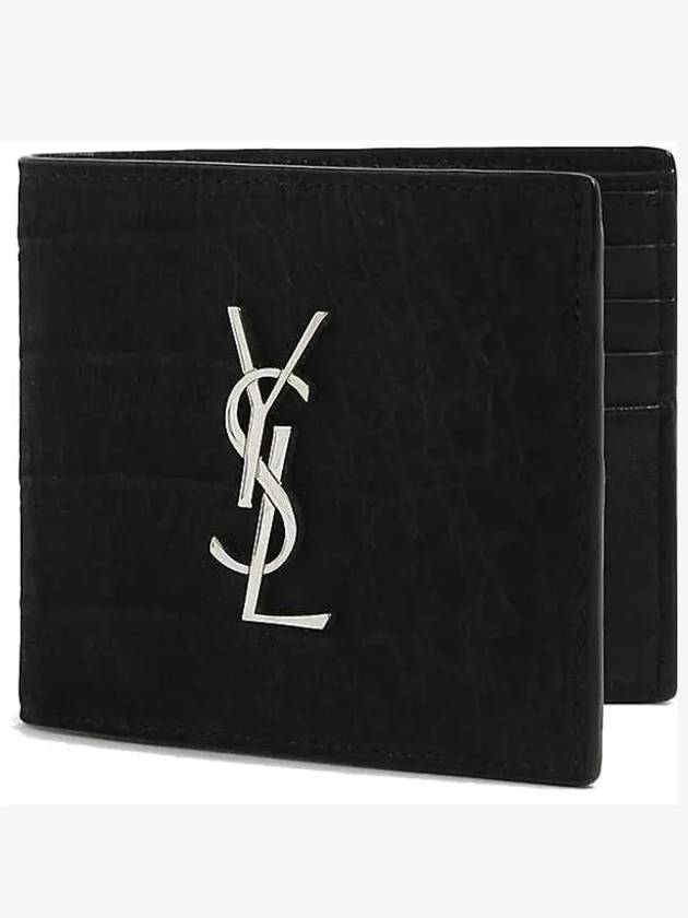 Luxury Saint Laurent Monogram East West Half Wallet Black