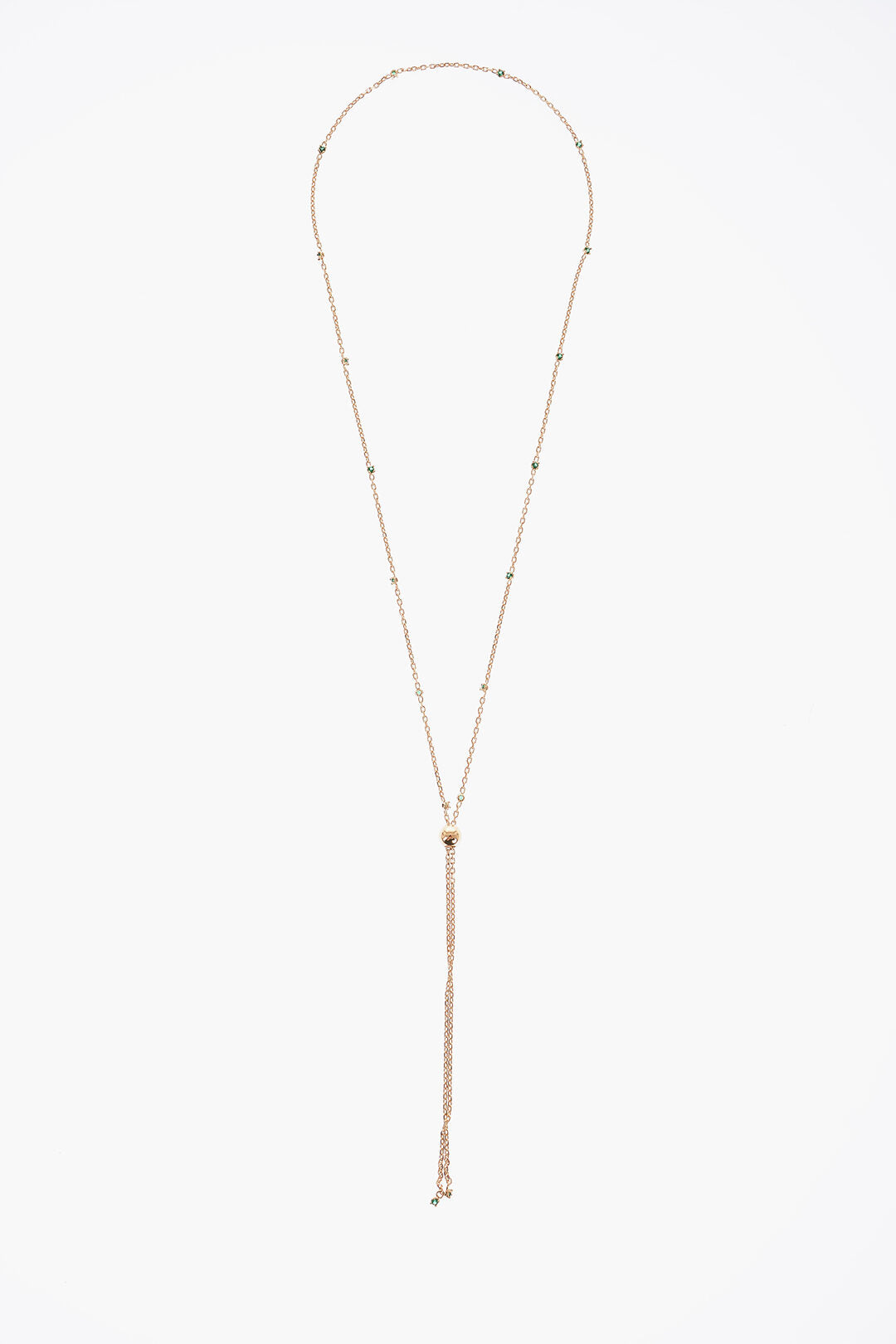 Luxury Bottega Veneta Silver Necklace With Mini Malachite Stones