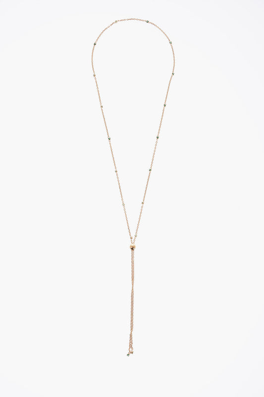 Luxury Bottega Veneta Silver Necklace With Mini Malachite Stones