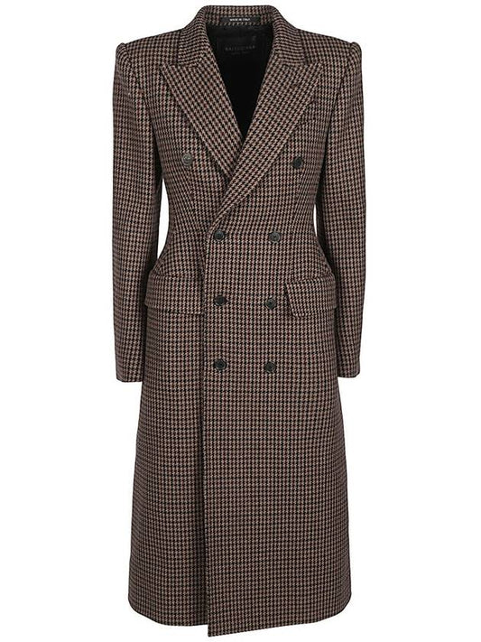 Luxury Balenciaga Wool Double Coat Brown