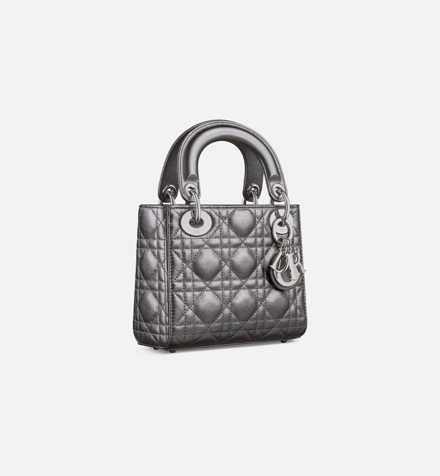 Mini Lady Luxury Dior Bag Metallic Silver Tone