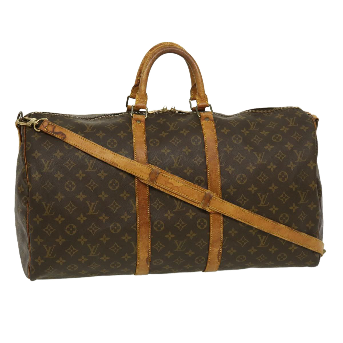 LOUIS VUITTON Monogram Keepall Bandouliere 55 Boston Bag M41414 LV ds522