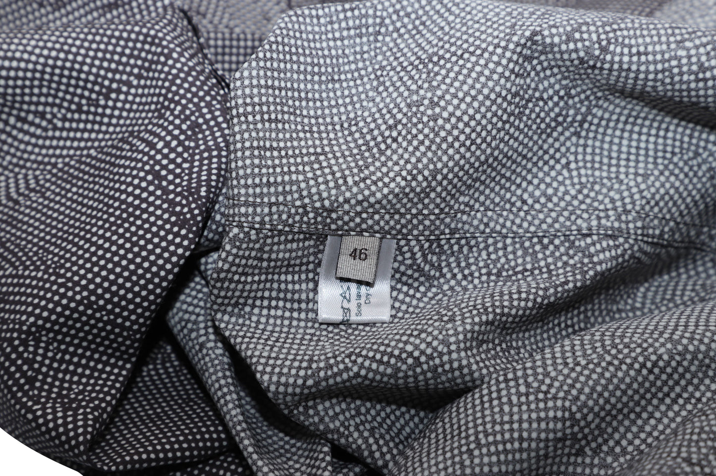 Luxury Bottega Veneta Dotted Print Button Down Shirt in Grey Cotton