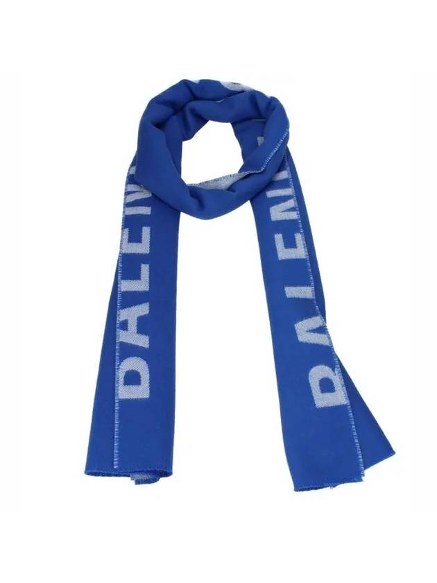 Luxury Balenciaga Logo Wool Muffler Blue