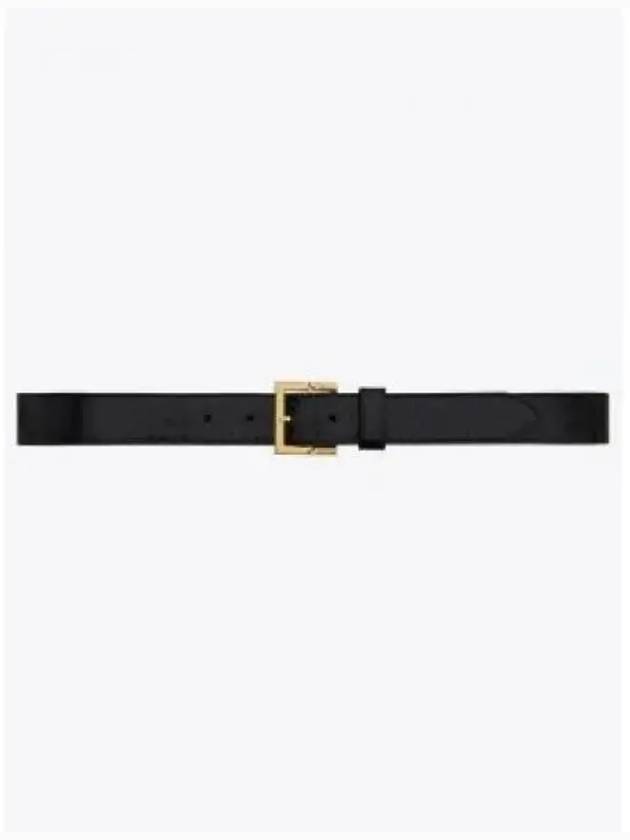 Luxury Saint Laurent Snake Leather Belt Black