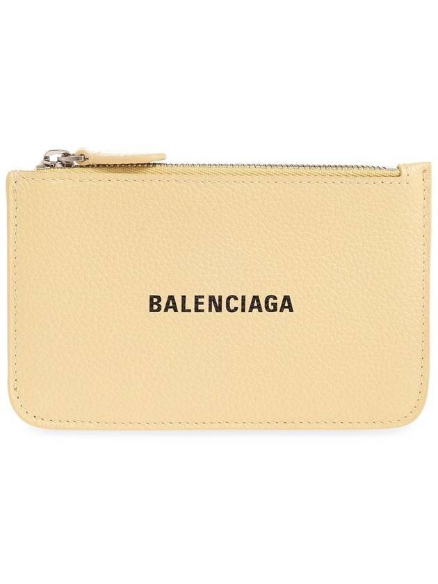 Luxury Balenciaga Cash Large Long Coin Card Wallet Light Yellow